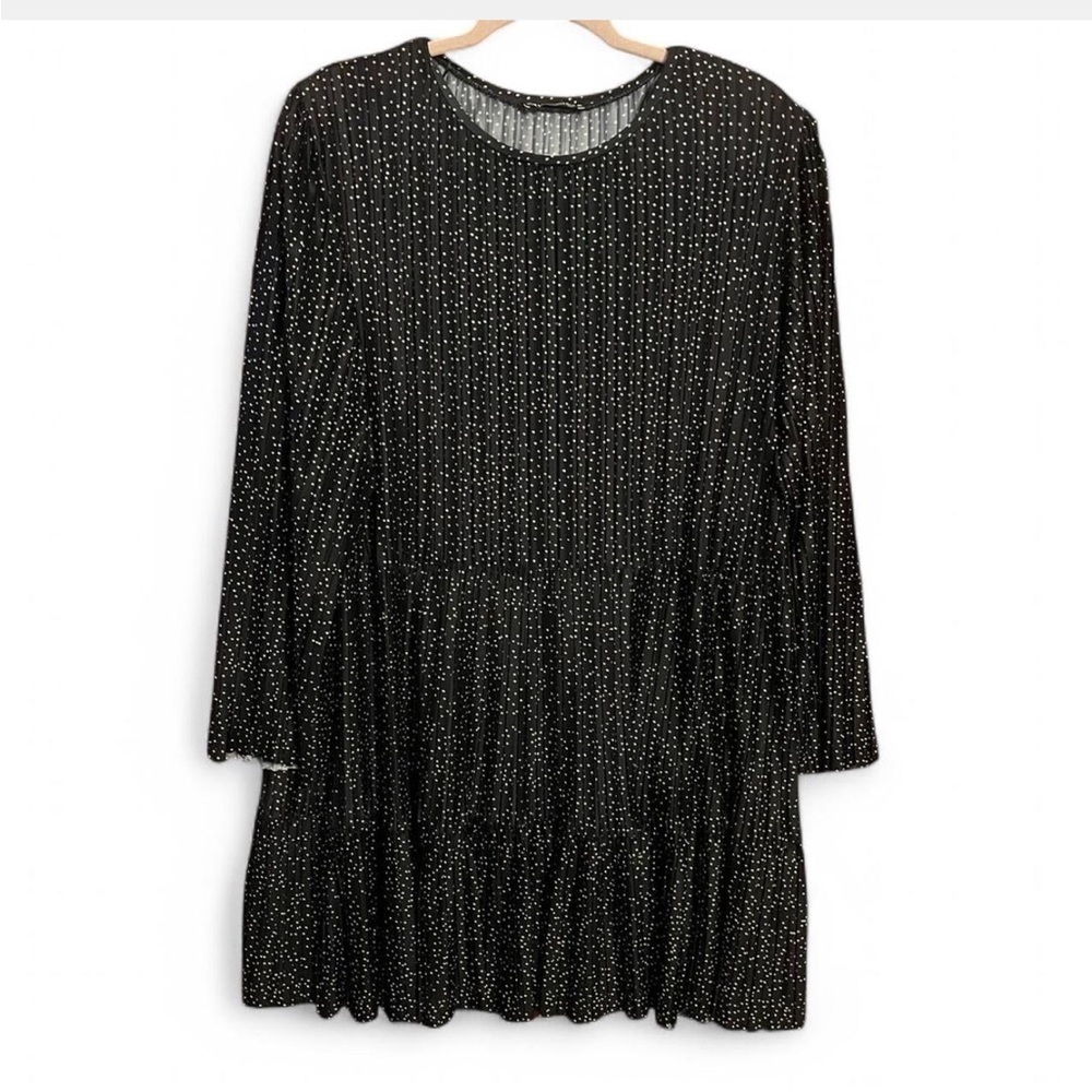 Zara XL Pleated Black Dress
